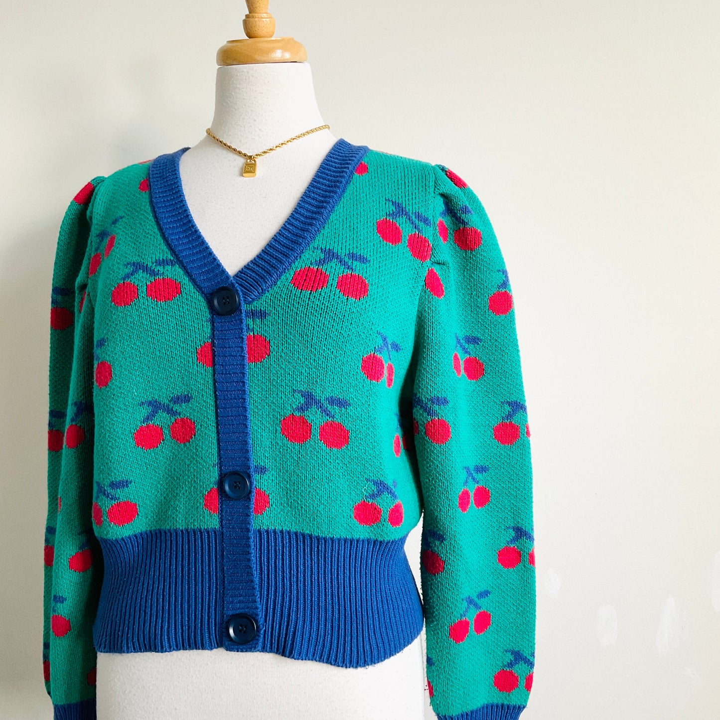 Mrs. Fields Cherry Knit Cardigan