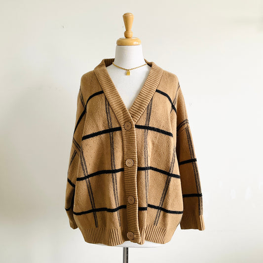 Oak + Fort Plaid Oversized Cardigan