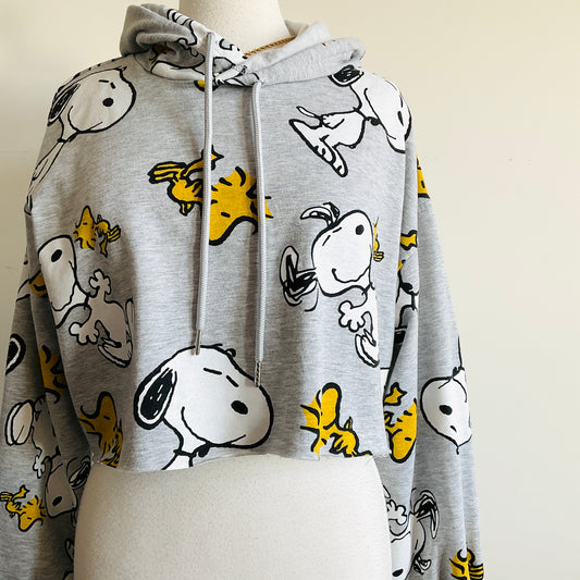 Peanuts Snoopy Graphic Cropped Hoodie