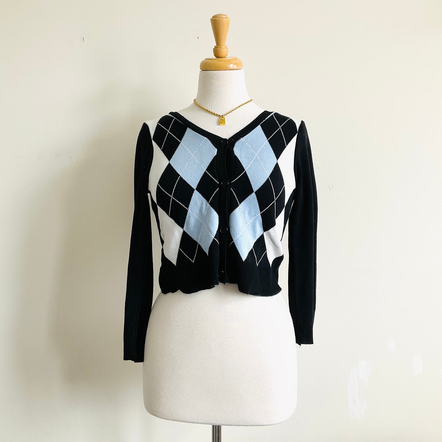 Argyle Knit Cardigan