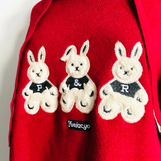 Baby Bunny Triplets Knit Hoodie