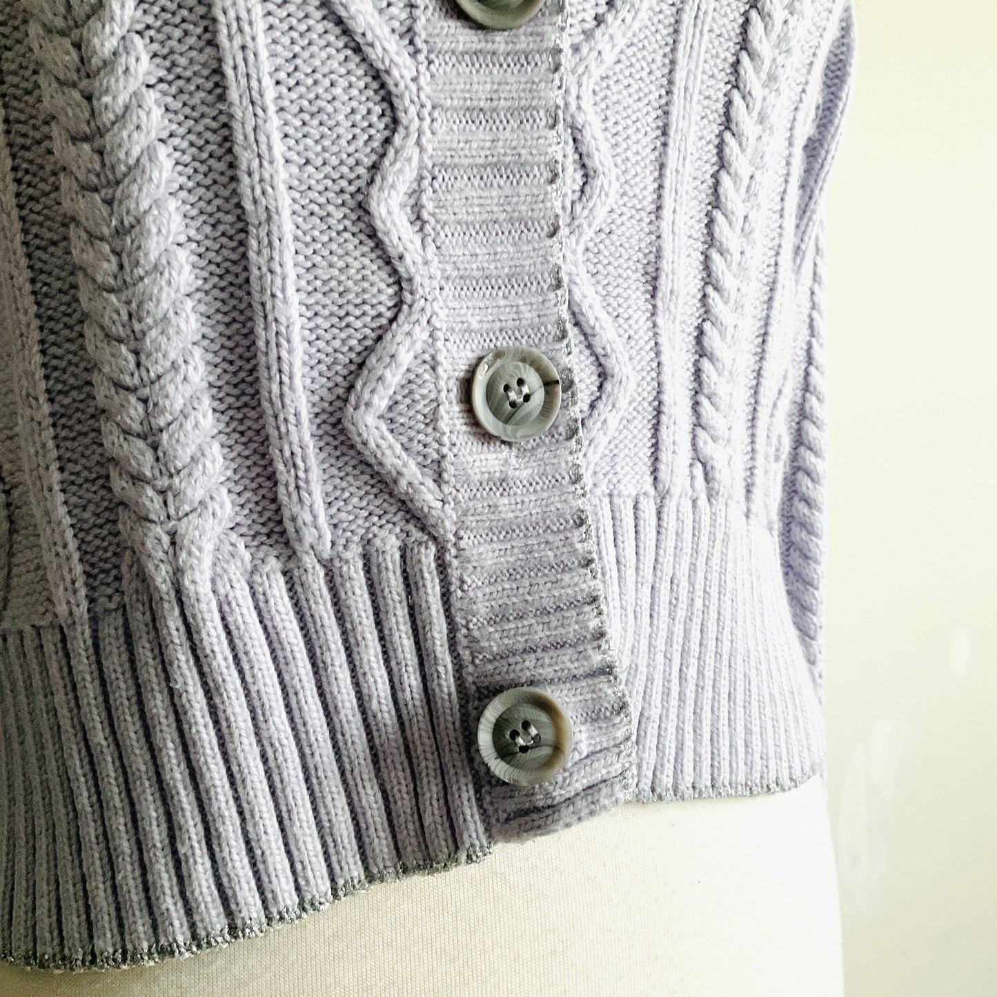 Zara Lilac Cable-knit Cardigan