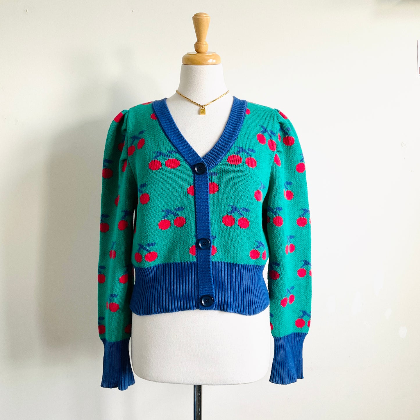 Mrs. Fields Cherry Knit Cardigan