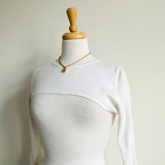 Oak + Fort Ribbed Shrug Top