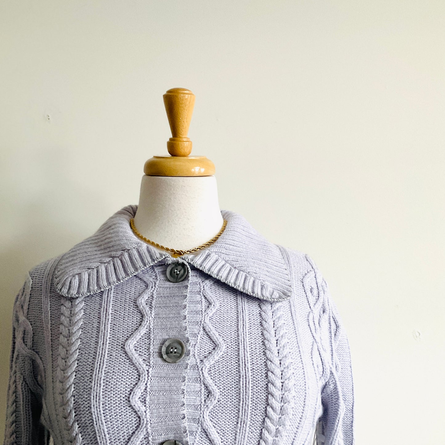 Zara Lilac Cable-knit Cardigan