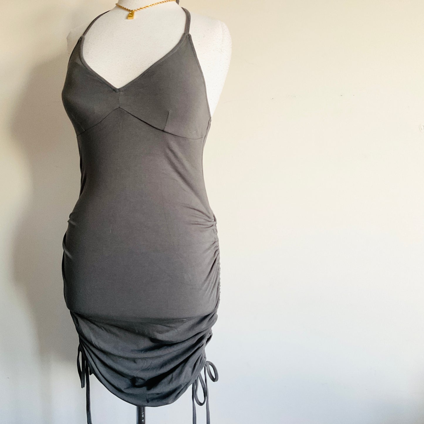 Boutique Ruched Halter Dress