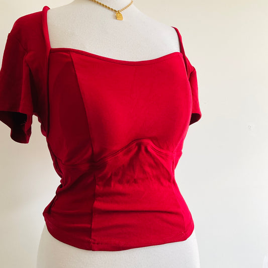 Little Cherry Bustier Open-back Top