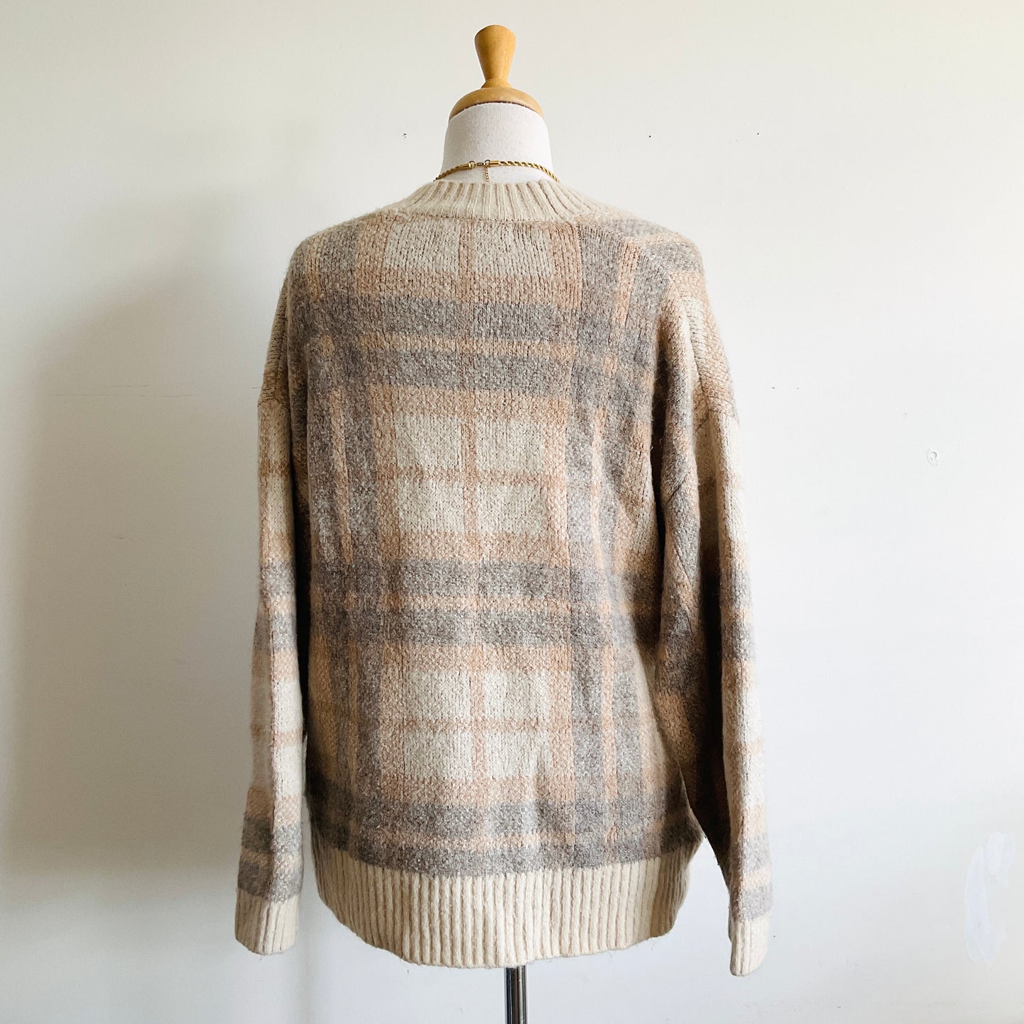 Oak + Fort Plaid Knit Cardigan