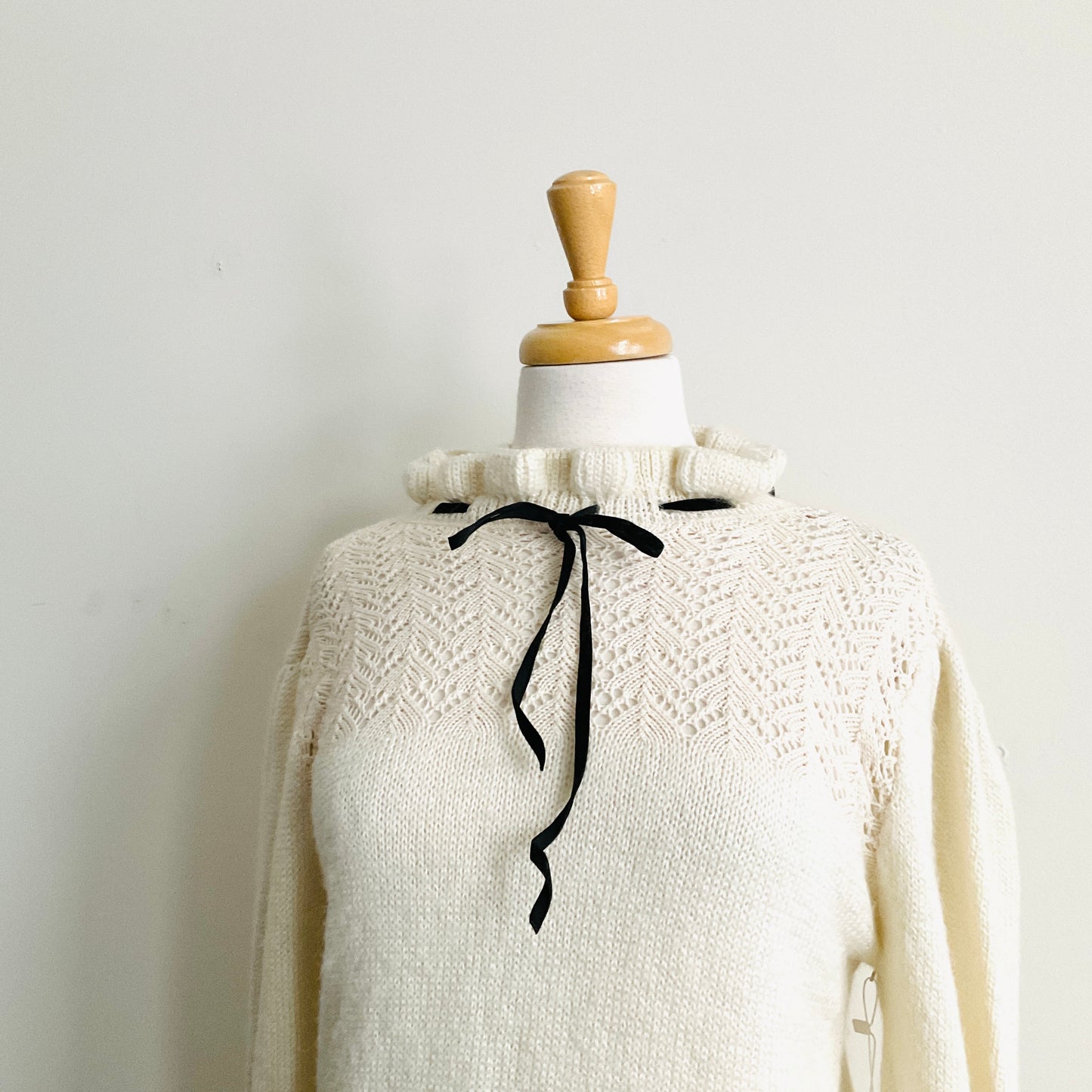 Zara Ribbon Knit Mockneck Sweater