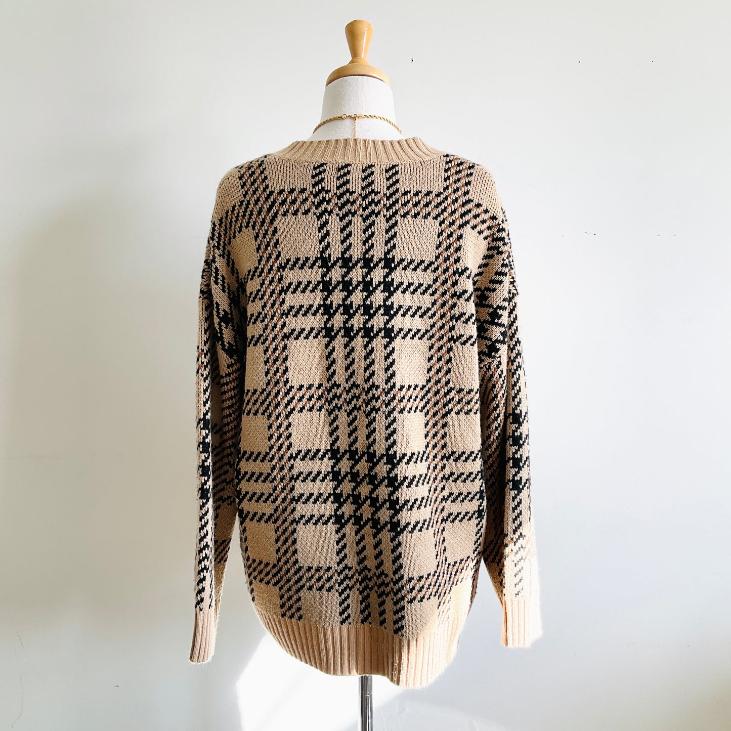 Oak + Fort Plaid Knit Sweater