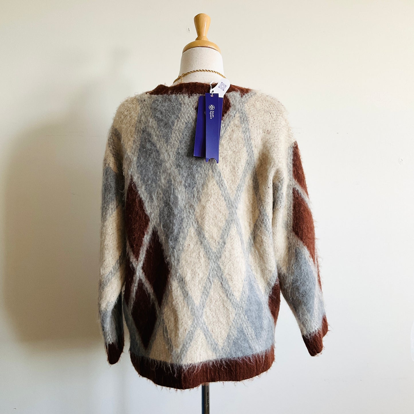 Boutique Shetland Argyle Knit Cardigan