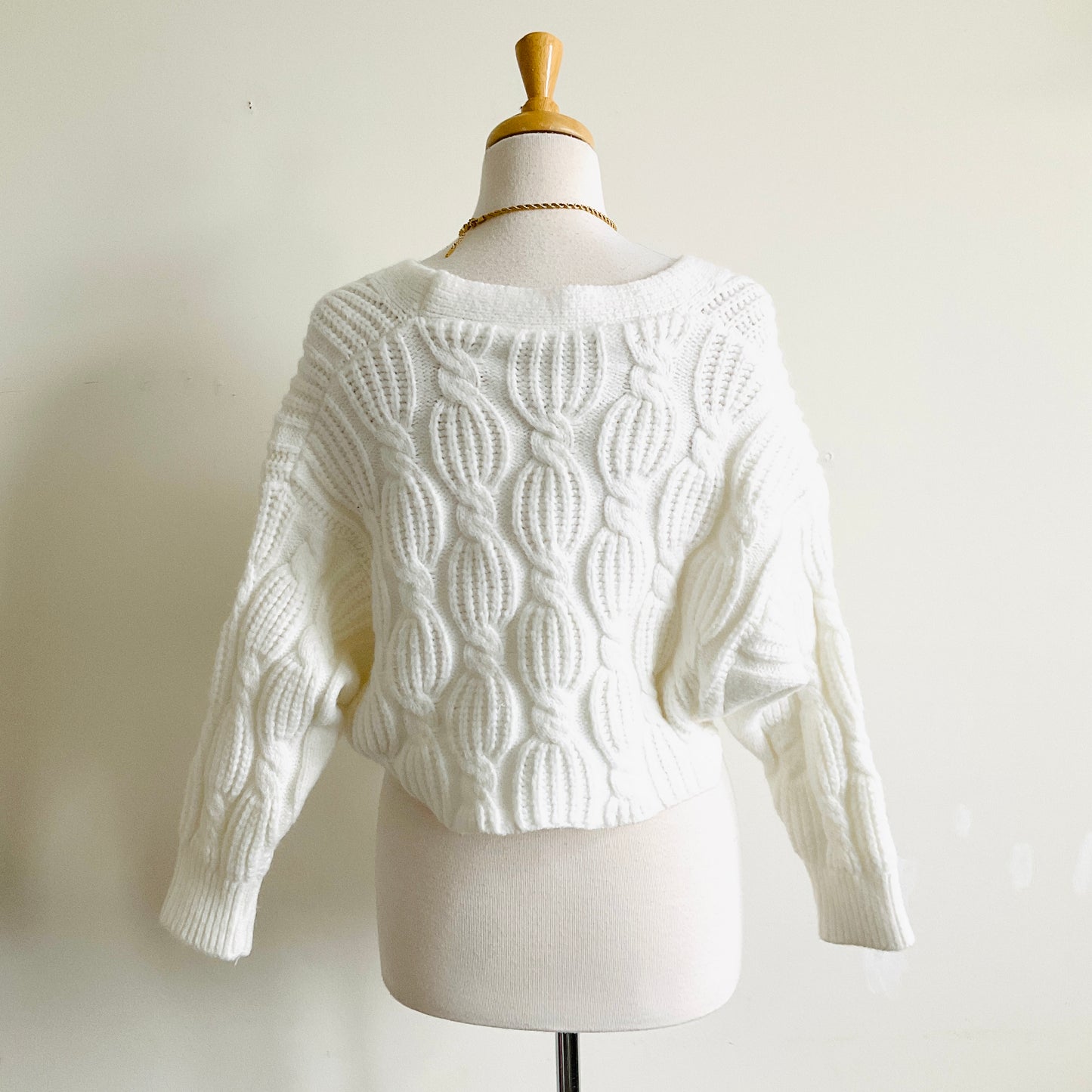 Shein Snowy Cable-knit Cardigan