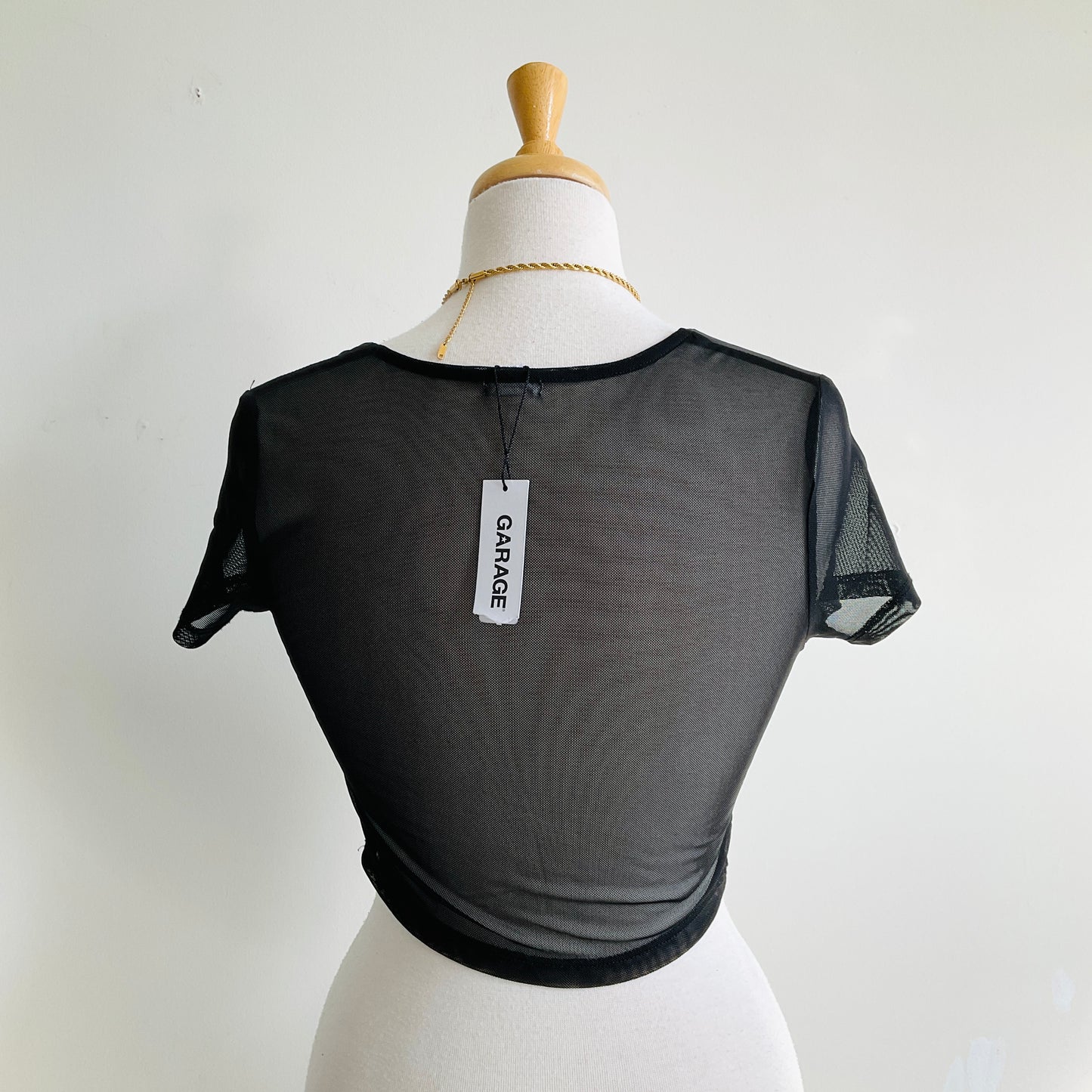 Garage Mesh Ruched Top