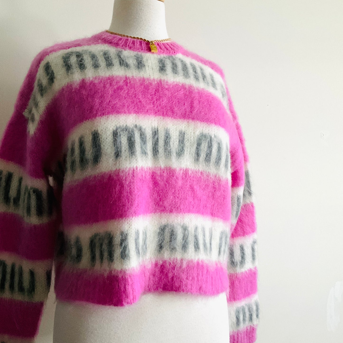 Miu Miu Logo Fuzzy Sweatshirt