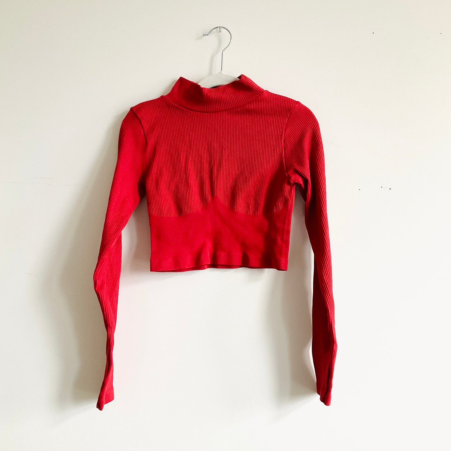 Aura Thermal Waffle Cropped Mockneck Longsleeve