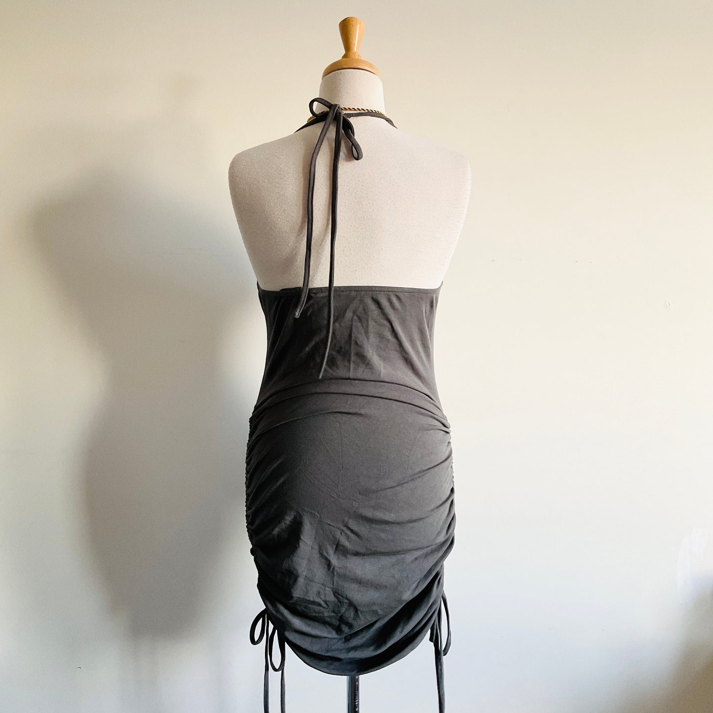 Boutique Ruched Halter Dress