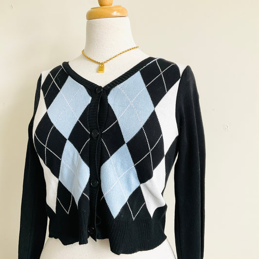 Argyle Knit Cardigan