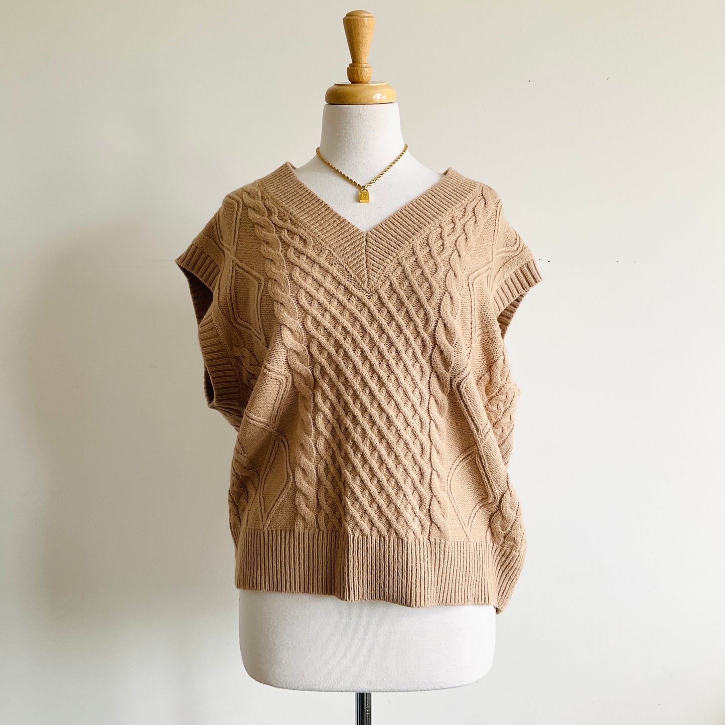 Oak + Fort Cable-knit Sweater Vest