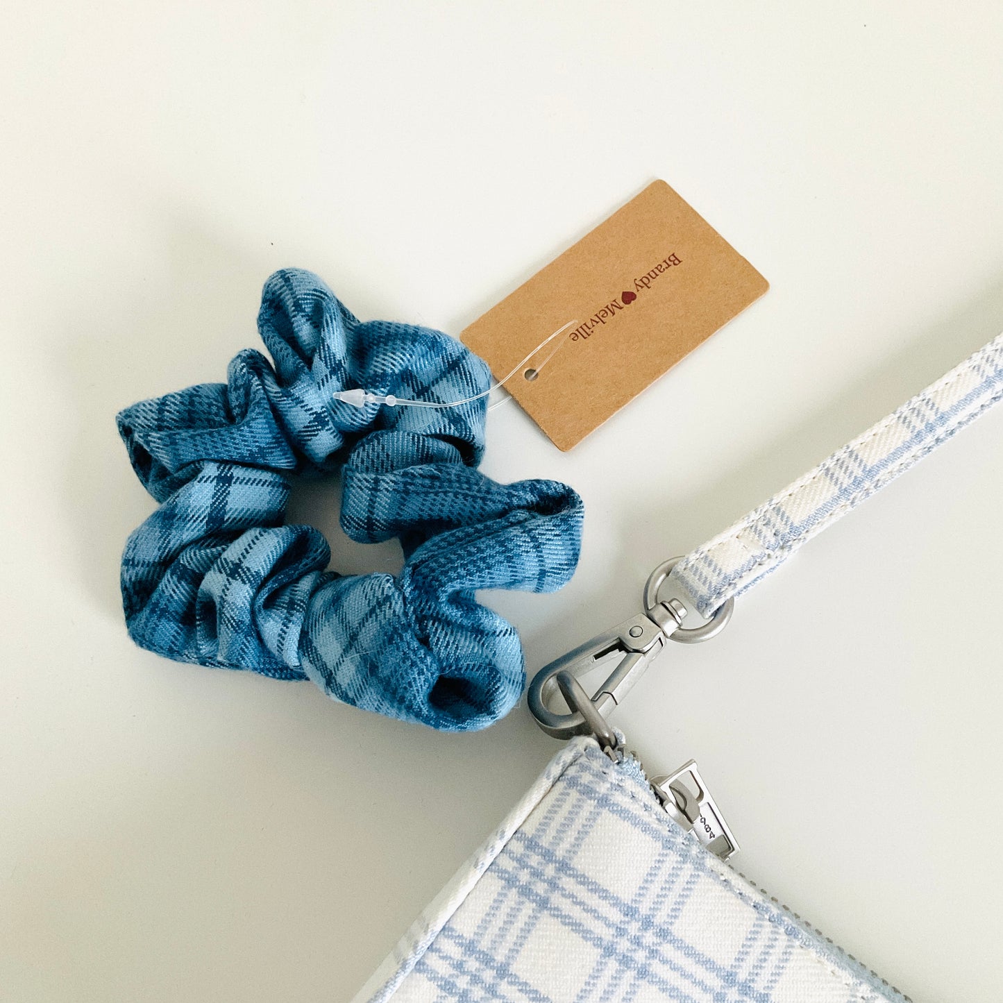 Brandy Melville Plaid Shoulder Bag & Plaid Scrunchie Set