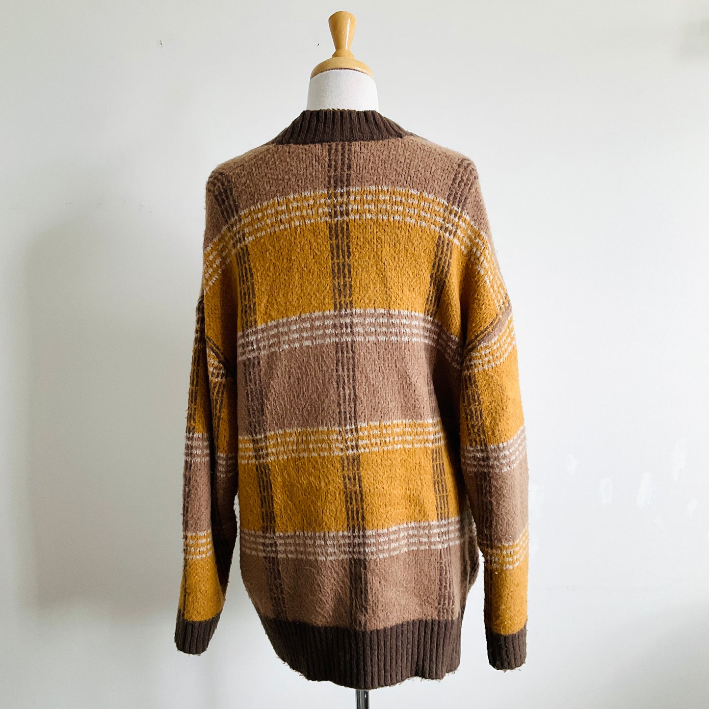 Oak + Fort Plaid Knit Cardigan