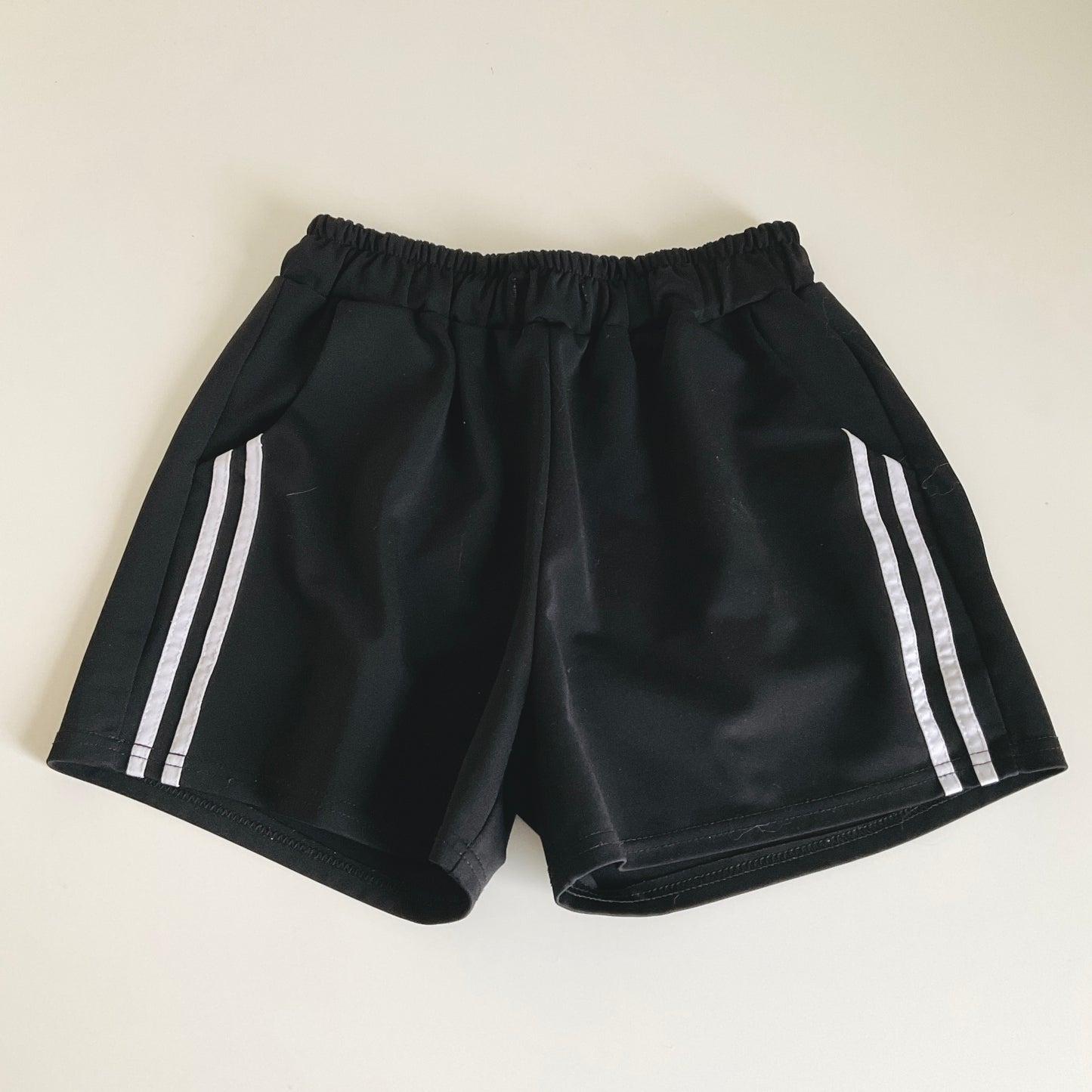 Black Striped Shorts