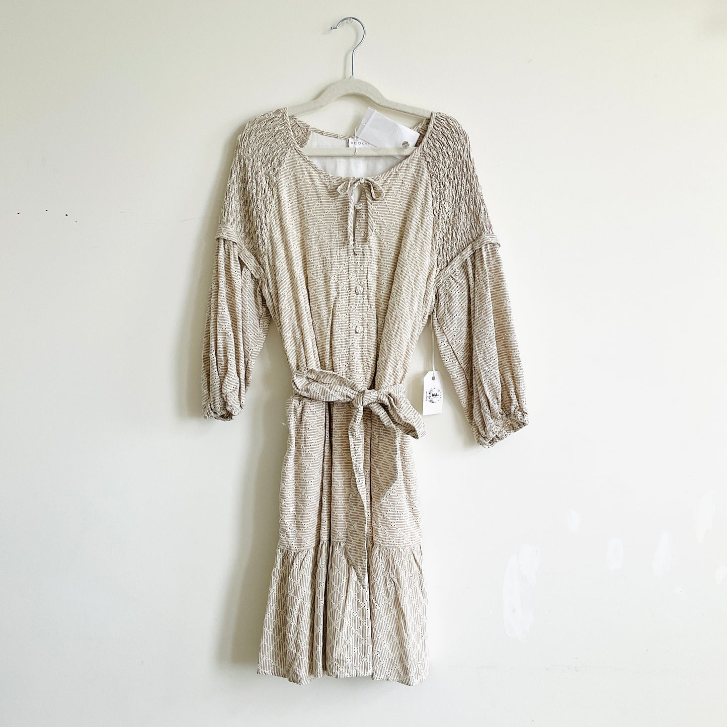 Kookai Eyelet Boho Mini Dress