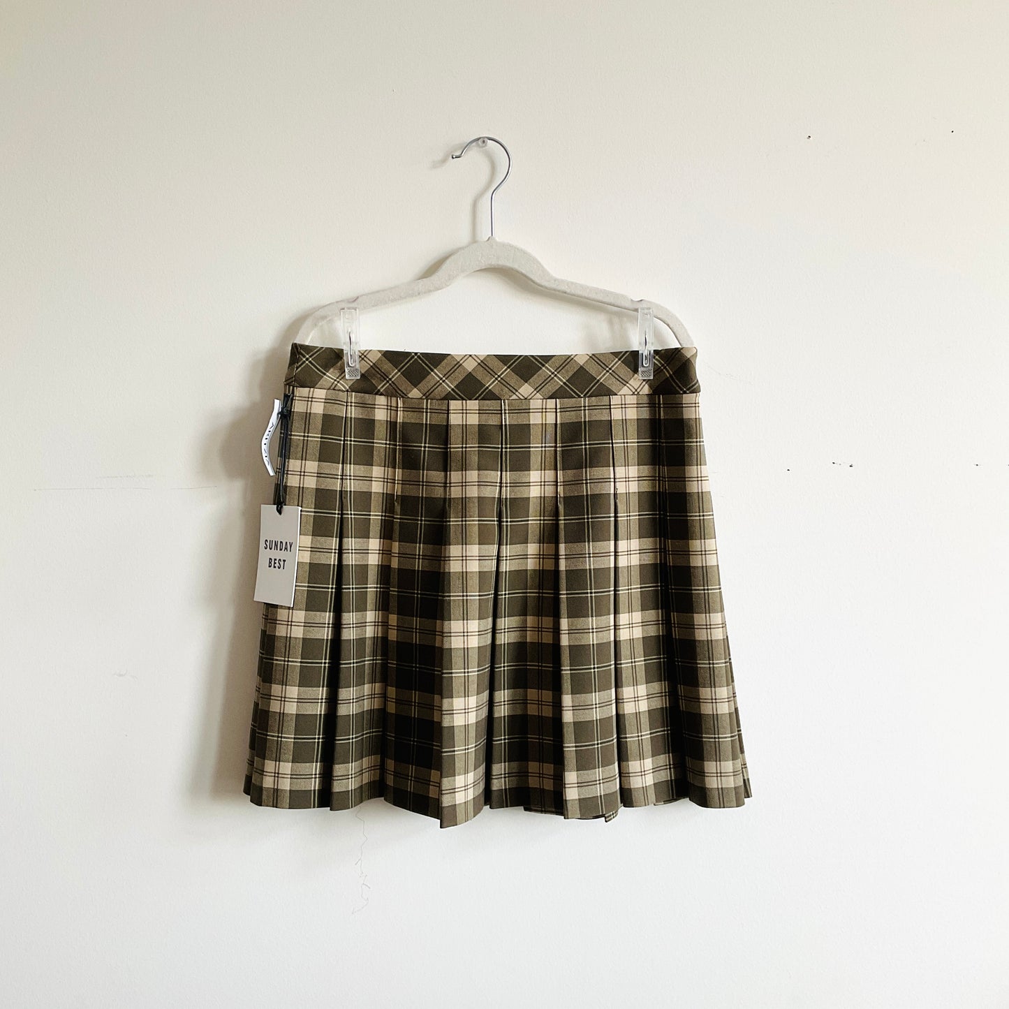 Sunday Best Olive Pleated Skirt