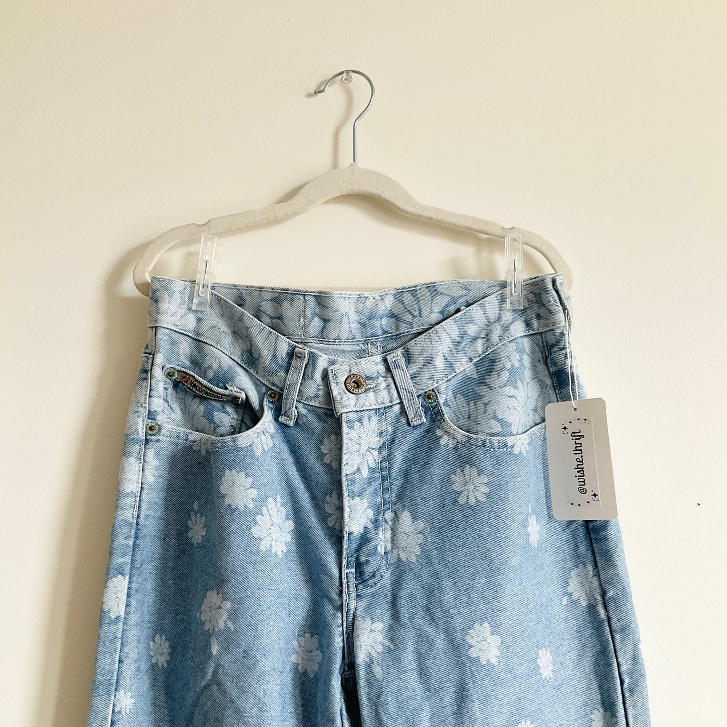 Boutique Floral Straight-leg Denim Pants